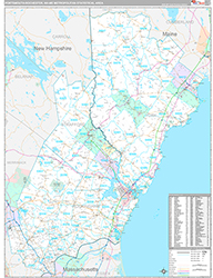 Portsmouth-Rochester Metro Area Wall Map Premium Style 2026